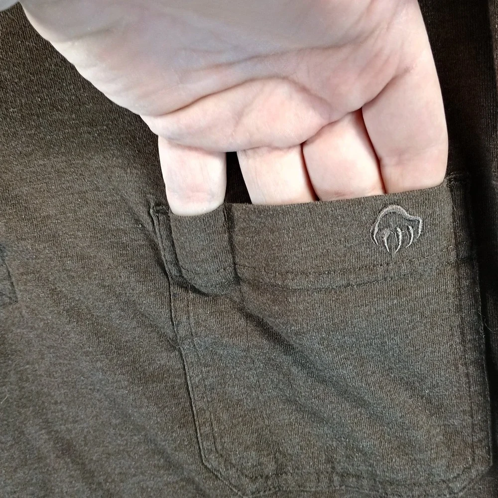Wolverine Boots & Gear Henley Shirt Mens 3XL Brown hort Sleeve Pocket Buttons‎